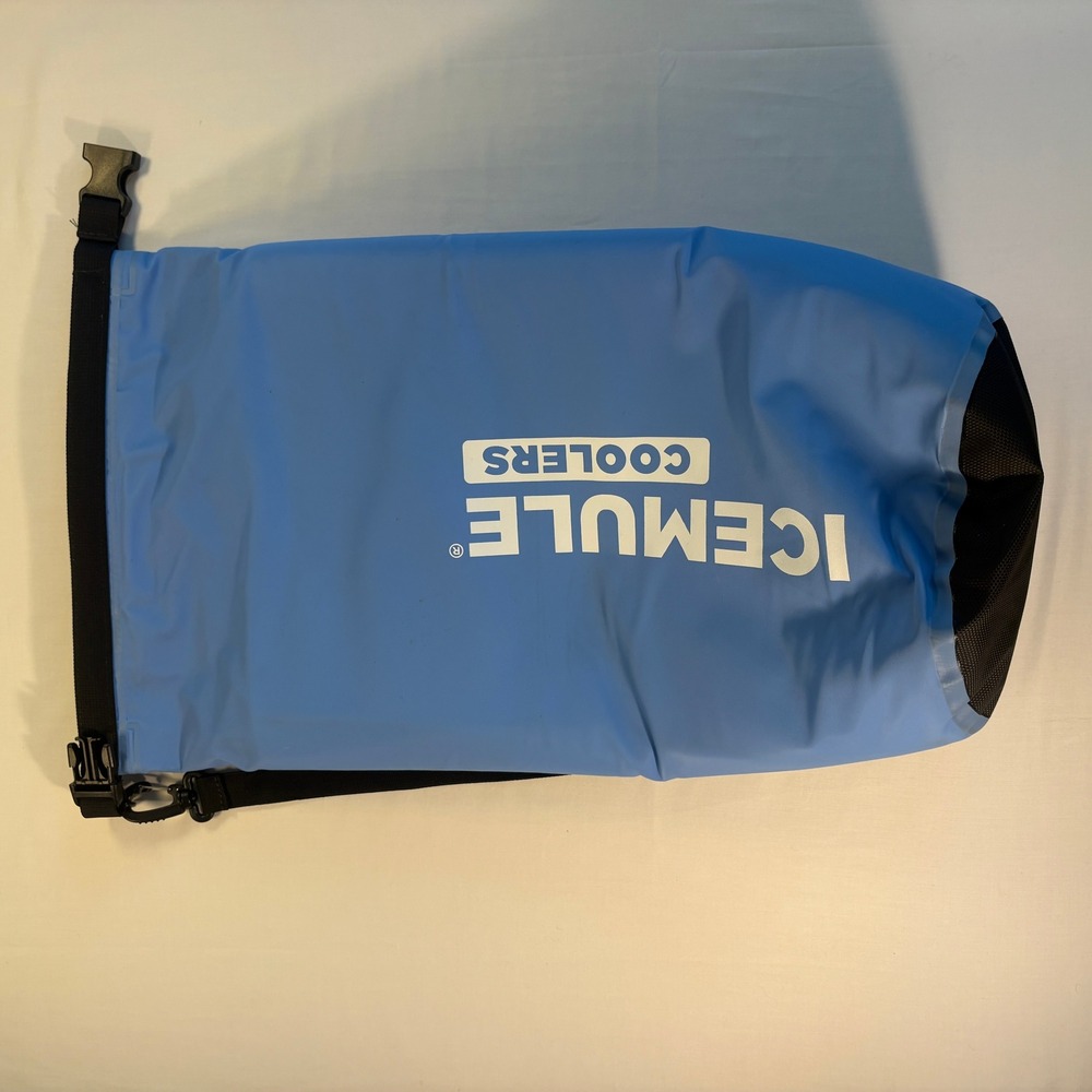 IceMule Classic Small 10L Insulated Backpack Cooler Blue Roll Top Waterproof